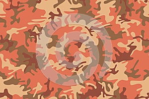 Full seamless orange military camouflage skin pattern vector for decor and textile. Army masking design