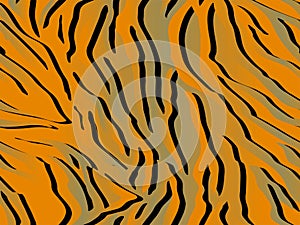 Full seamless tiger and zebra stripes animal skin pattern. Design for tiger colored textile fabric printing.