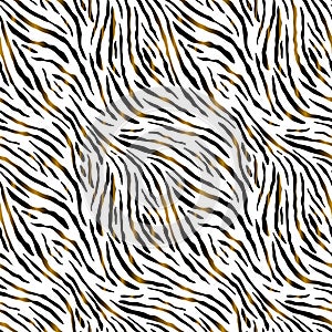 Full seamless tiger and zebra stripes animal skin pattern. Texture design tiger colored for textile fabric print and decoration.