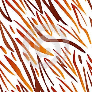 Full seamless tiger and zebra stripes animal skin pattern. Texture design tiger colored for textile fabric print and decoration.