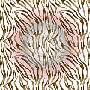 Full seamless tiger and zebra stripes animal skin pattern. Texture design tiger colored for textile fabric print and decoration.