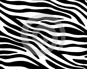 Full seamless wallpaper for zebra and tiger stripes animal skin pattern. Black and white design for textile fabric printing.