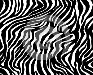 Full seamless zebra and tiger stripes animal skin pattern. Black and white design for textile fabric printing.