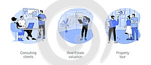 Full-service real estate firm isolated cartoon vector illustrations se