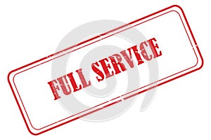 full service stamp on white