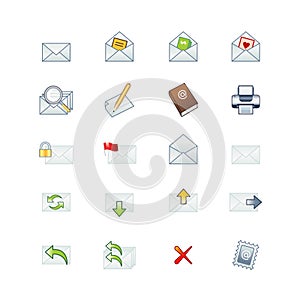 Lleno un conjunto compuesto por vistoso el correo iconos 