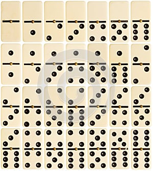 Full set of domino tiles