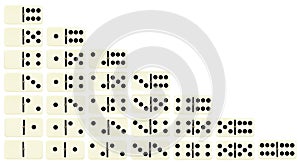 Full set of dominoes tiles