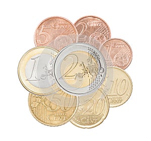 Full set of Euro coins photo