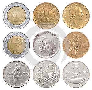 Full set of italian coins photo