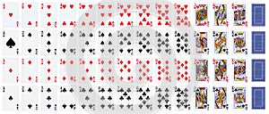 Full set of playing cards isolated on white