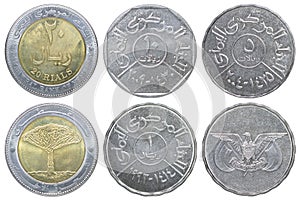 Set of Yemeni rials coin