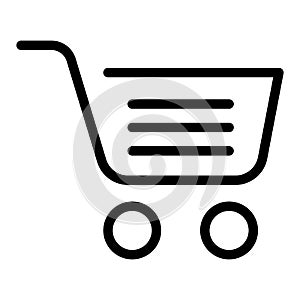 Full shopping cart line icon. Market basket vector illustration isolated on white. Shopping trolley symbol outline style design, d