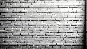 A full shot of a white brick wall