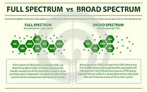 Full Spectrum vs Broad Spectrum horizontal infographic