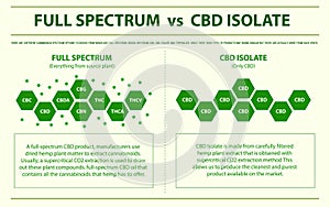 Full Spectrum vs CBD Isolate horizontal infographic photo