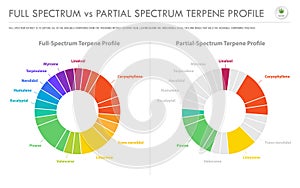 Full Spectrum vs Partial Spectrum Terpene Profile horizontal business infographic