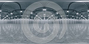 Full spherical hdri panorama 360 degrees of empty exhibition space. backdrop for exhibitions and events. Tile floor. Marketing