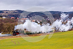 Full steam ahead with the Rodelblitz special train near Schmalkalden