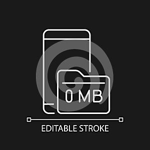 Full storage space white linear icon for dark theme photo