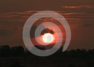 Full sunset silhouette