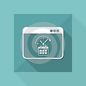 Full time and all days computer services - Vector flat icon