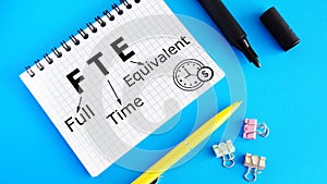 Full Time Equivalent FTE is shown using the text