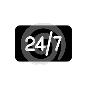 Full time vector glyph flat icon