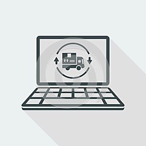Full transport services website - Vector flat icon
