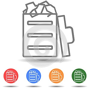 Full trash bin vector icon in simple style