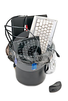 Full trash of used hardware