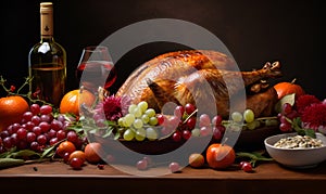 full turkey thanksgiving special meal, ai generative