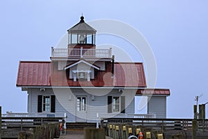 Full View of the Roanoke Marshes Lighthouse in Historic Manteo, North Carolina