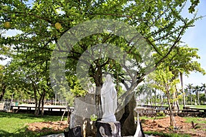 Full view of statue of the Blessed Virgin Mary in La Vang holy land