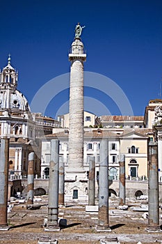 Full view of the Trajan colum in Rome