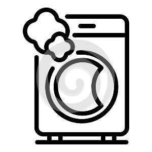 Full waching machine icon, outline style