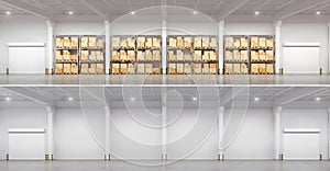 Full warehouse and empty.