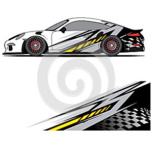 Full wrap racing car abstract vinyl sticker graphics kit