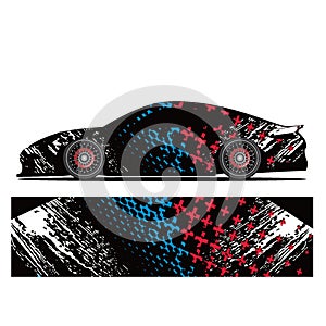 Full wrap racing car abstract vinyl sticker graphics kit