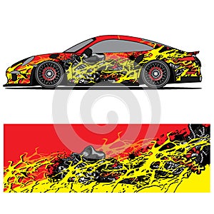 Full wrap racing car abstract vinyl sticker graphics kit