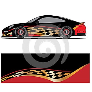 Full wrap racing car abstract vinyl sticker graphics kit