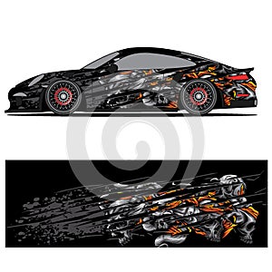 Full wrap racing car abstract vinyl sticker graphics kit