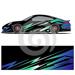 Full wrap racing car abstract vinyl sticker graphics kit