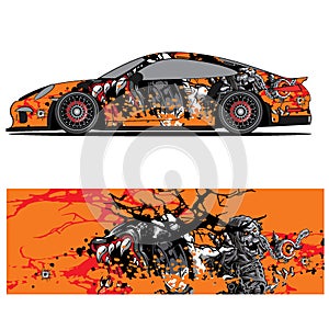 Full wrap racing car abstract vinyl sticker graphics kit