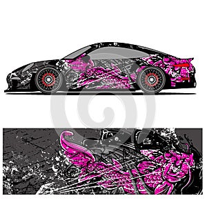 Full wrap racing car abstract vinyl sticker graphics kit