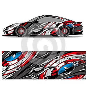 Full wrap racing car abstract vinyl sticker graphics kit