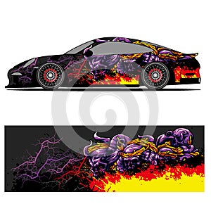 Full wrap racing car abstract vinyl sticker graphics kit