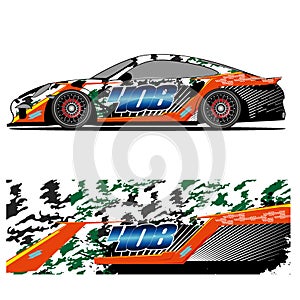 Full wrap racing car abstract vinyl sticker graphics kit