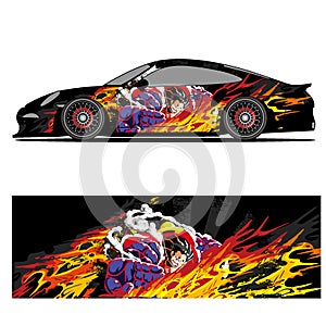 Full wrap racing car abstract vinyl sticker graphics kit