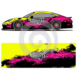 Full wrap racing car abstract vinyl sticker graphics kit